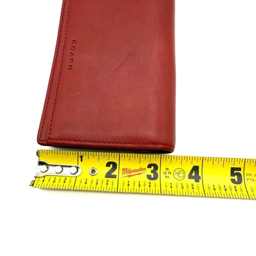 Vintage Coach Bedford Multi-Function Wallet Keychain Wallet Red Leather 6994